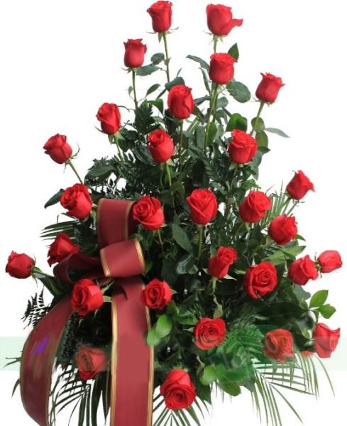 Centro funerario de rosas rojas para Córdoba